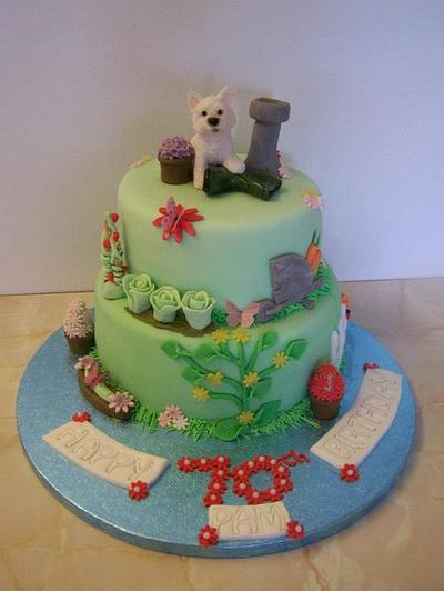 vegetable garden cake with dog topper - Cake by cupcakes of salisbury