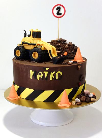 Excavator on a construction site - Cake by SWEET architect