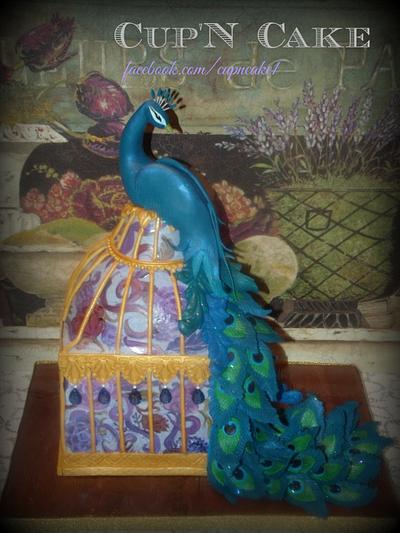 Peacock cake - Cake by Danielle Lechuga