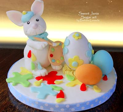 Easter bunny...the artist! - Cake by Sweet Janis