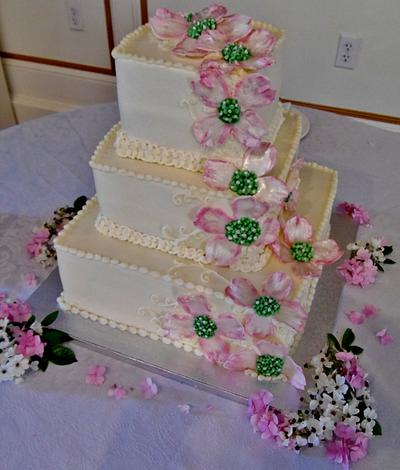 Dogwood buttercream wedding cake - Cake by Nancys Fancys Cakes & Catering (Nancy Goolsby)