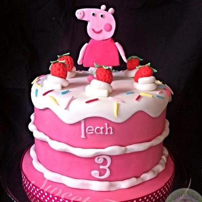 pink peppa party cake - Cake by christina