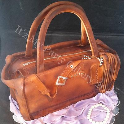 Dimensional Brown Coach Purse Cake - Cake by It'z My Party Cakery