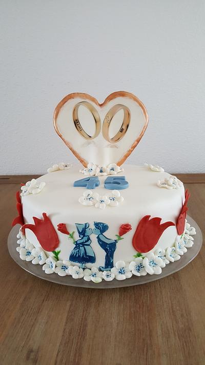 45 jr. Getrouwd  - Cake by Tineke