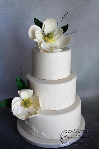 Magnolia wedding cake - Cake by Justsweet