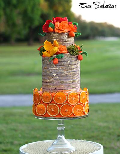 Orange Rustic Mother´s day Cake - Cake by Eva Salazar 