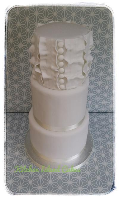 Tuxedo Pleat Wedding Cake - Cake by Kitchen Island Cakes