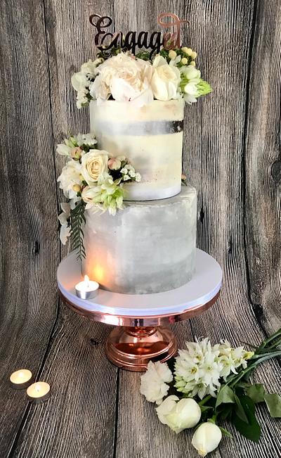 Rose gold and concrete  - Cake by The Noisy Cake Shop