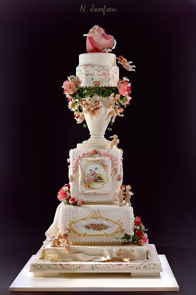 Romantic wedding cake, Norwegian Cakeshow - Cake by Neli