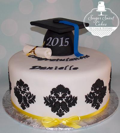 Damask Graduation - Cake by Sugar Sweet Cakes