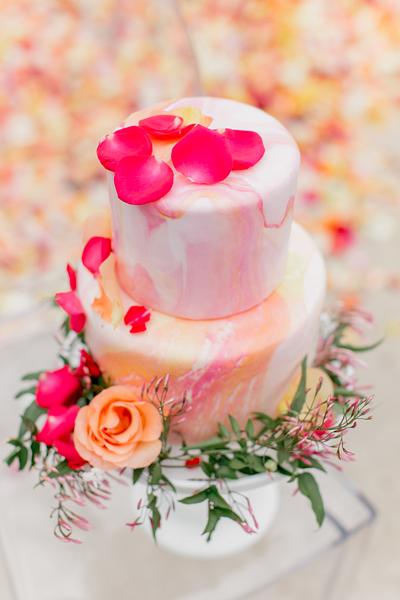 Pink Marbled Cake - Cake by Sweet Deer Hand-Painted Cakes