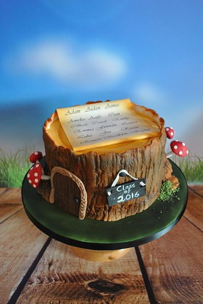 Tree Trunk Graduation Cake - Cake by Tracey McGough