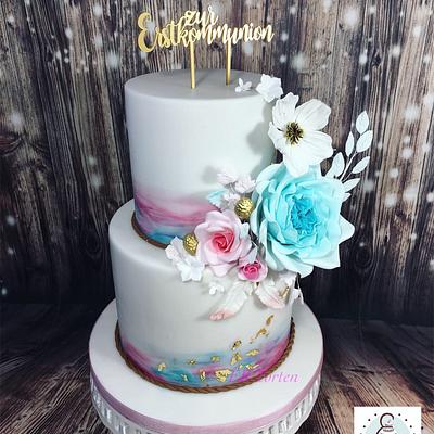 Christening cake aquarelle - Cake by ER Torten