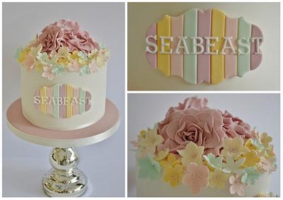 6" floral cake - Cake by Krumblies Wedding Cakes