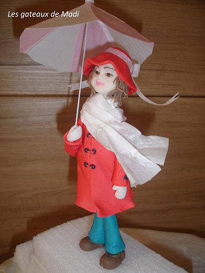 Fille avec parapluie. Girl with umbrella  - Cake by ginaraicu