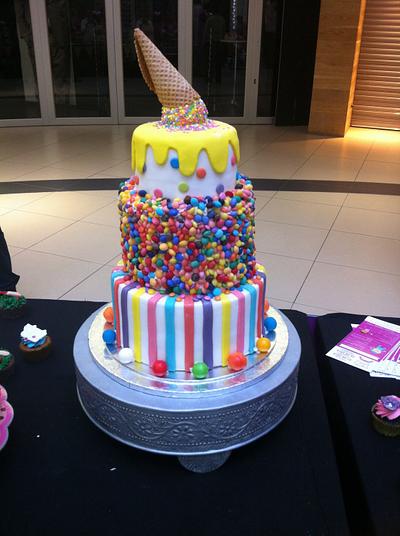 Ice cream cone and candy carnival cake  - Cake by CakeIndulgence