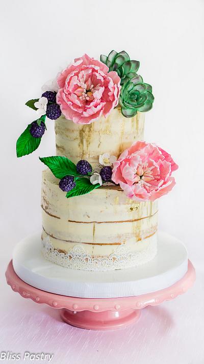 Rustic Glam Wedding Cake - Cake by Bliss Pastry