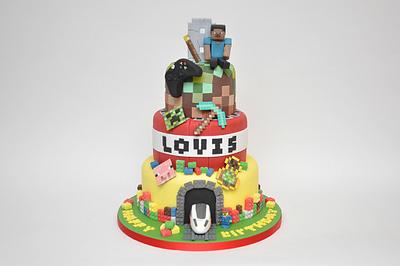 Boys love Minecraft and Lego - Cake by Sue Field
