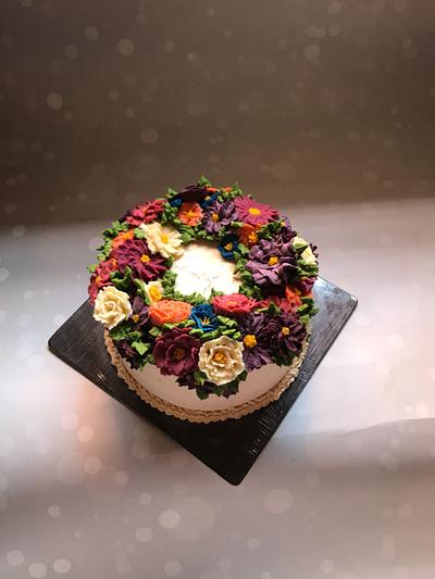 Buttercream flower cake - Cake by Rebecca29