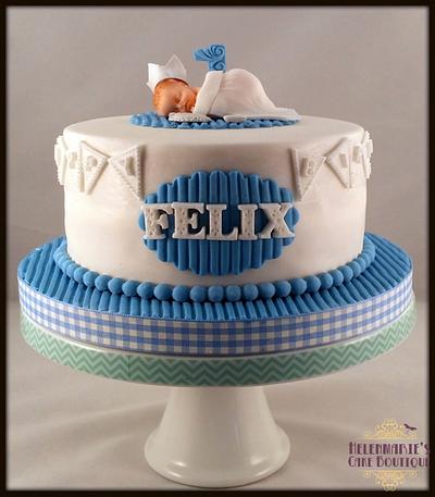 Baby Boy's first birthday cake and cupcakes - Cake by Helenmarie's Cake Boutique