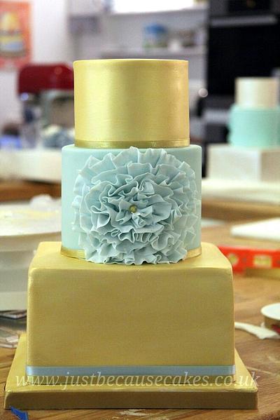 Gold lustre and ruffles - Cake by Just Because CaKes