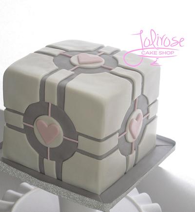 Companion Cube Grooms Cake - Cake by Jolirose Cake Shop