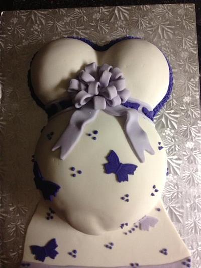 Pregnant Belly Cake - Cake by christiskonfections