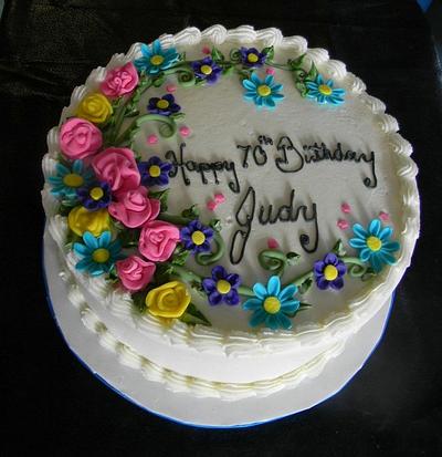 Happy 70th Judy - Cake by Donna Tokazowski- Cake Hatteras, Martinsburg WV