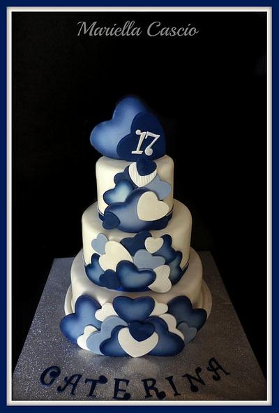 Blue hearts - Cake by Mariella Cascio