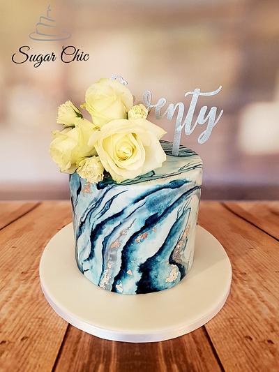 Navy Marble Cake - Cake by Sugar Chic