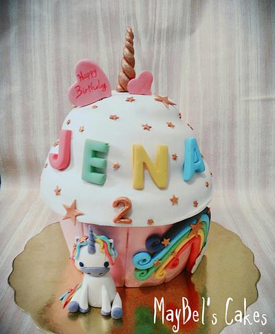 Unicorn giant cupcake  - Cake by MayBel's cakes