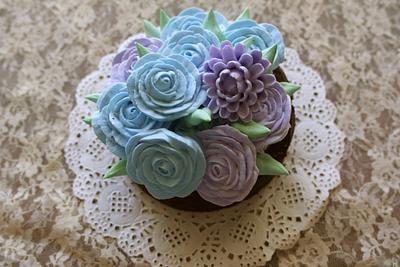 purple&blue rose cake - Cake by fantasticake by mihyun