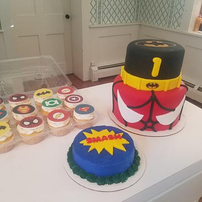 Super Hero First Birthday  - Cake by Gearhartcakes