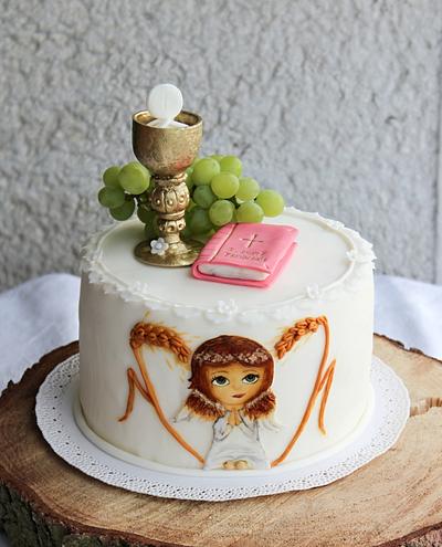 Holy communion of little angel - Cake by Sugar Witch Terka 