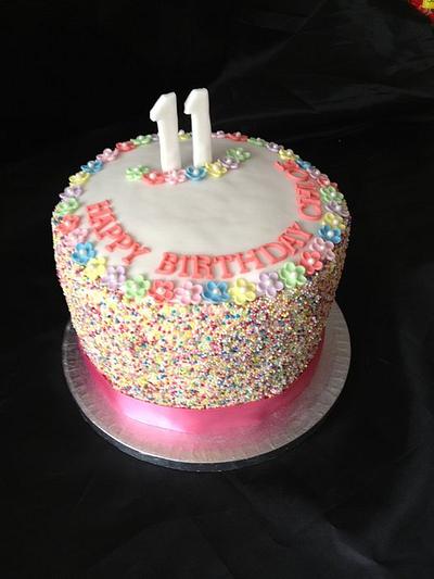 Rainbow layer cakes - Cake by Caron Eveleigh