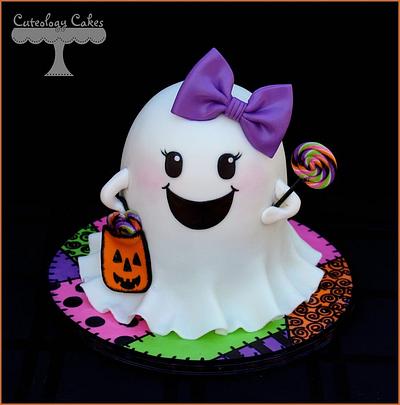 Girly Ghost Cake  - Cake by Cuteology Cakes 