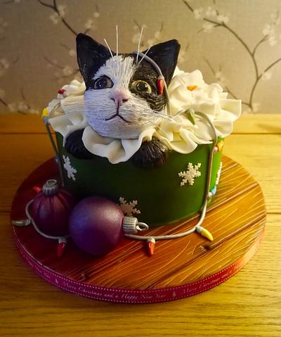 Christmas cat!  - Cake by Daisychain's Cakes