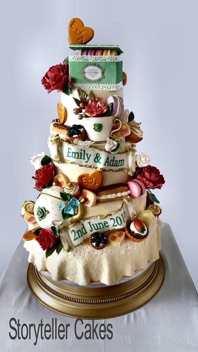 Vintage Tea Party Wedding Cake - Cake by Storyteller Cakes