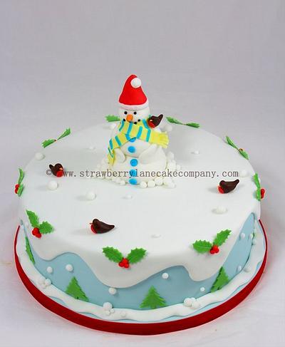 Snowman Christmas Cake - Cake by Strawberry Lane Cake Company