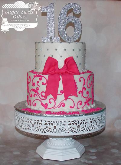 Sweet 16 Scrolls - Cake by Sugar Sweet Cakes