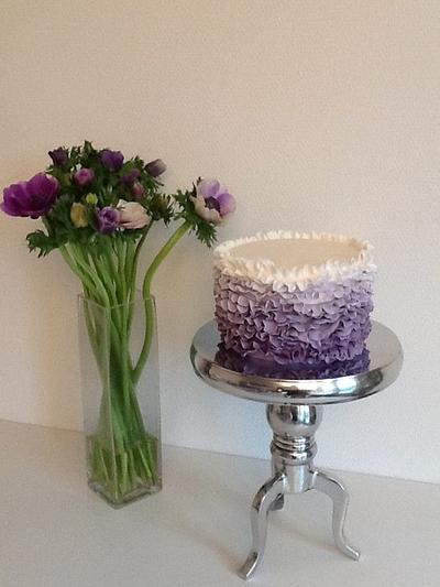 Purple ombre ruffle cake  - Cake by Suze