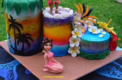 Sea Sand Sun 2sides Cake : Sweet Summer Collaboration - Cake by Yummy In Tummies. 