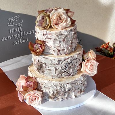 Birch Tree Wedding Cake - Cake by MonikaS • Truly Scrumptious