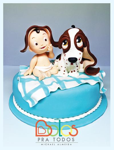 Baby and Puppy - Cake by Michael Almeida