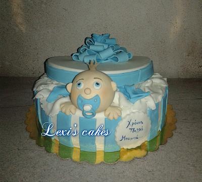 baby in a gift box cake - Cake by alexialakki