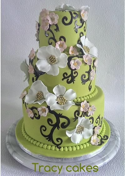 Lime green 50th birthday cake - Cake by Tracycakescreations