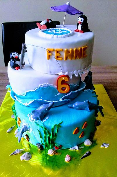 Pinguïns and dolphins  - Cake by Olina Wolfs
