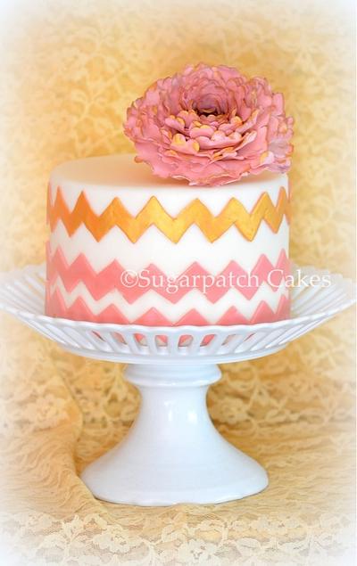 Pink & Gold Chevrons - Cake by Sugarpatch Cakes