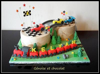 Racing and train cake - Cake by Génoise et chocolat