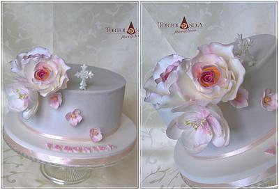 Roses & Communion cake - Cake by Tortolandia